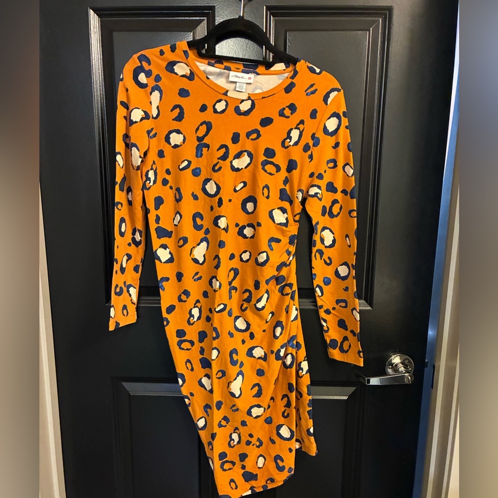 Like New3.1 Phillip Lim Orange and Blue Patterned Dress. SZ XS